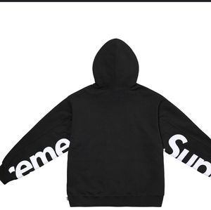 Supreme cropped panels hoodie black XL